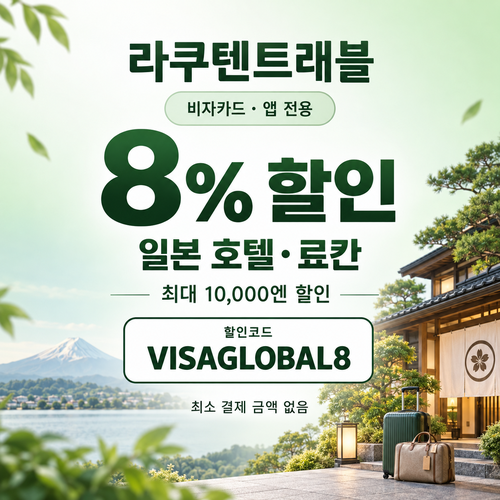 라쿠텐트래블 비자카드 8% 할인코드